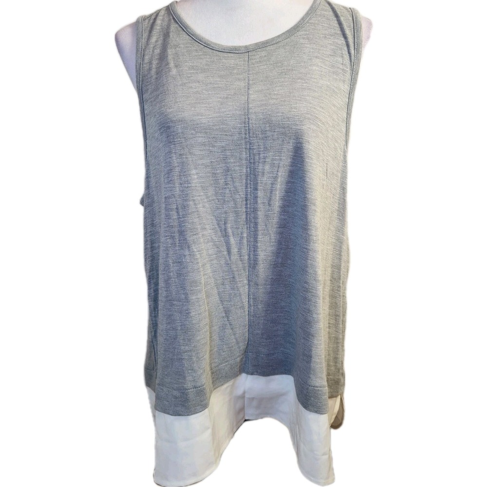 J Crew Womens 2XL Sleeveless Top Gray Lightweight Boho Minimalist Laganlook NEW